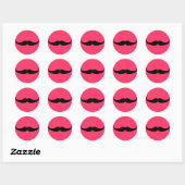 Pink Mustache Sticker Girlie Mustache Label (Blatt)