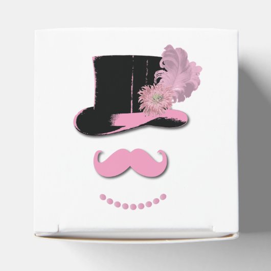 Pink Mustache Top Hat Geschenkschachtel (Oben)