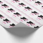 Pink Mustache, Top Hat und Perlen Geschenkpapier (Ecke)