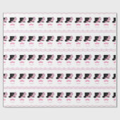 Pink Mustache, Top Hat und Perlen Geschenkpapier (Flach)