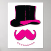 Pink Mustache, Tophut und Perlposter Poster (Vorne)