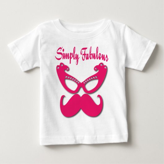 Pink Mustache und rosa Brillen einfach köstlich Baby T-shirt (Vorderseite)