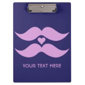 Pink Mustaches Custom Clipboard Klemmbrett (Vorderseite)