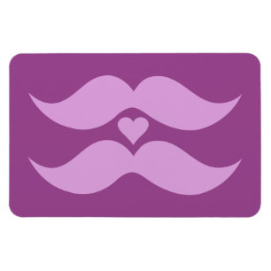 Pink Mustaches Custom Magnet