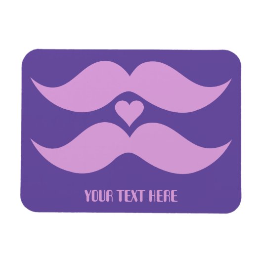 Pink Mustaches Custom Magnet (Horizontal)