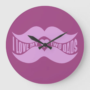 Pink Mustaches Uhruhr Große Wanduhr