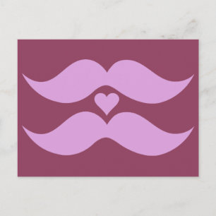 Pink Mustaches Zollpostkarte Postkarte