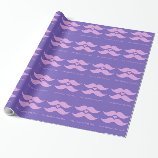 Pink Mustaches Zollverpackungspapier Geschenkpapier (Ungerollt)