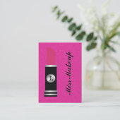 Pink-Muster Fräulein-Makeup On Visitenkarte (Stehend Vorderseite)