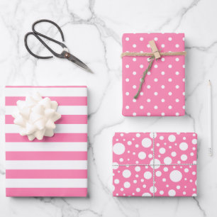 Pink Muster Wrapping Paper Sheet Set Geschenkpapier Set