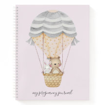 Pink My Pregnancy Woodland Animals Journal