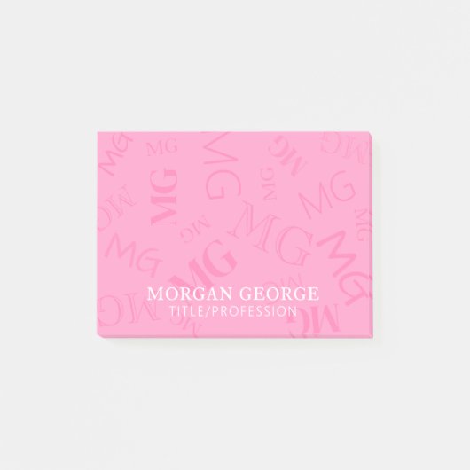 Pink Myriad of Monograms With Your Name Post-it Klebezettel (Vorderseite)