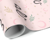 Pink Mystical Celestial Snake Geschenkpapier (Rolleneckpunkt)