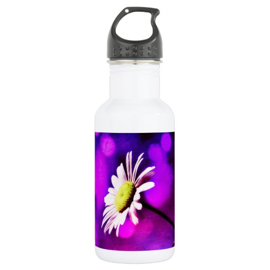 Pink N Amethyst Daisy Edelstahlflasche (Vorderseite)