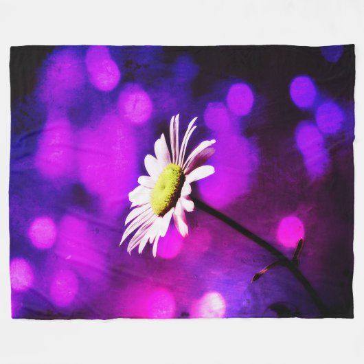 Pink N Amethyst Daisy Fleecedecke (Vorderseite (Horizontal))