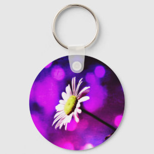 Pink N Amethyst Daisy Schlüsselanhänger
