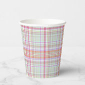 Pink 'n Green Geometric Kariert Pappbecher (Rechts)
