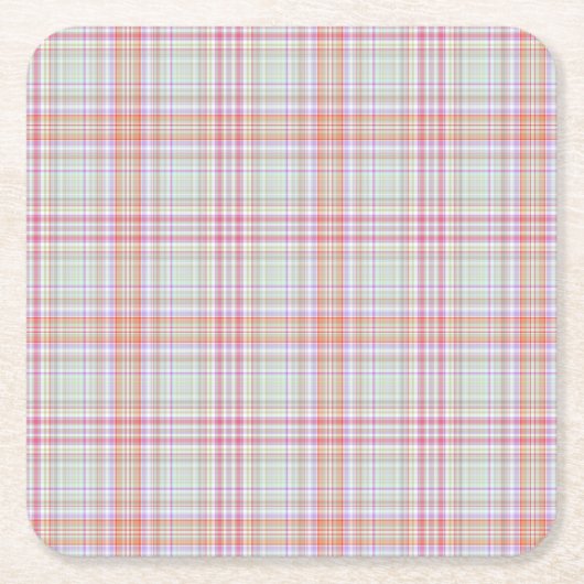 Pink 'n Green Geometric Kariert Rechteckiger Pappuntersetzer (Vorderseite)