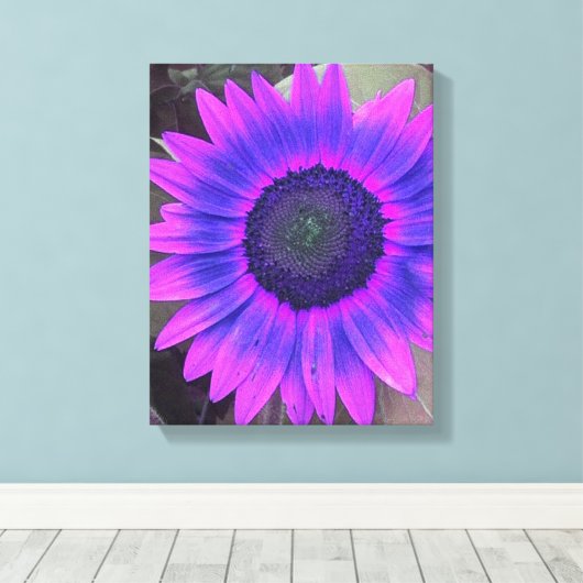 Pink N Lila Sonnenblumen Wrapped Canvas Leinwanddruck (Insitu (Holzboden))