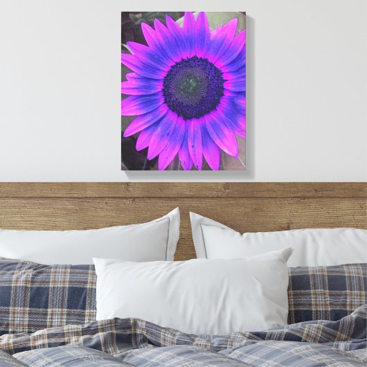 Pink N Lila Sonnenblumen Wrapped Canvas Leinwanddruck (Insitu (Schlafzimmer))