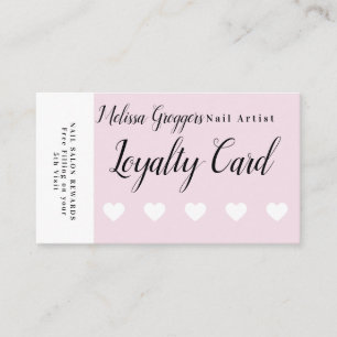 Pink Nail Artist Rewards Loyalty Business Card Visitenkarte