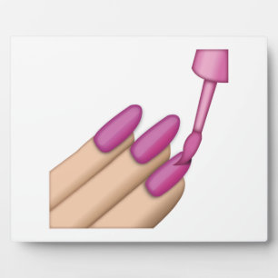 Pink Nail Polnisch - Emoji Fotoplatte