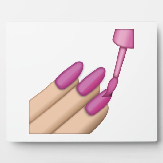Pink Nail Polnisch - Emoji Fotoplatte (Vorderseite)