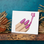 Pink Nail Polnisch - Emoji Fotoplatte (Seite)