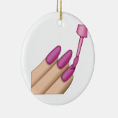 Pink Nail Polnisch - Emoji Keramik Ornament (Rechts)