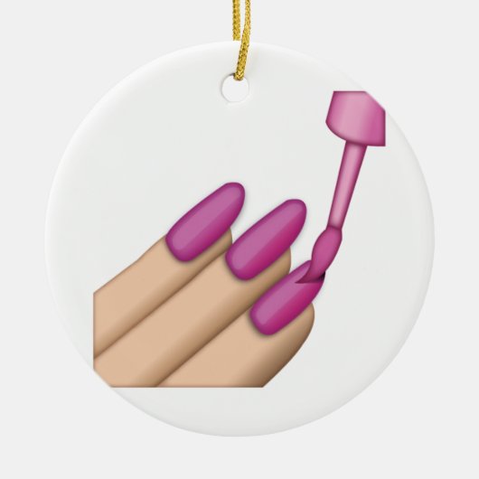 Pink Nail Polnisch - Emoji Keramik Ornament (Vorne)