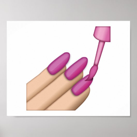 Pink Nail Polnisch - Emoji Poster (Vorne)