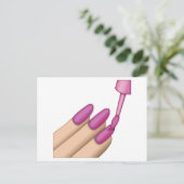 Pink Nail Polnisch - Emoji Postkarte (Stehend Vorderseite)