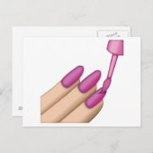 Pink Nail Polnisch - Emoji Postkarte (Vorne/Hinten)