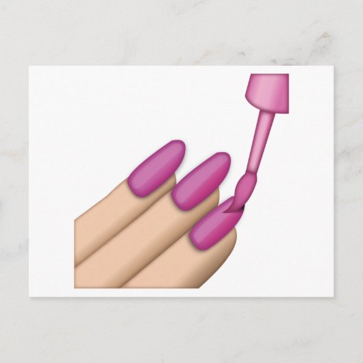 Pink Nail Polnisch - Emoji Postkarte (Vorderseite)