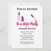 Pink Nail Polnisch Pajama Party Einladung (Vorderseite)