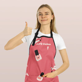 Pink Nail Polnische Flasche Maniküre Beruflich Schürze