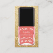 Pink Nail Polnische Flasche Visitenkarte (Vorderseite)