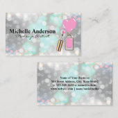 Pink Nail Polnisches Herz | Bokeh Visitenkarte (Vorne/Hinten)