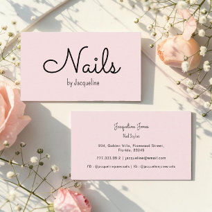 Pink Nail Stylist Einfach Minimal Visitenkarte