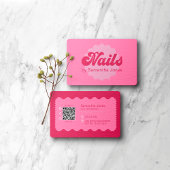 Pink Nails Tropfen QR Code Business Card Visitenkarte