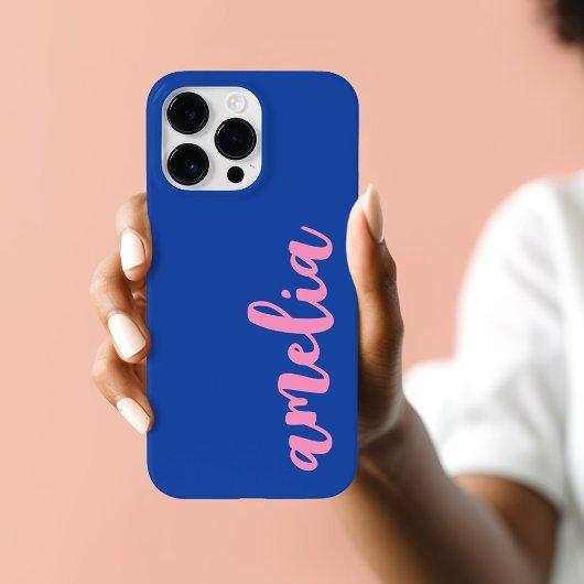 Pink name bold colorful blue Case-Mate iPhone hülle