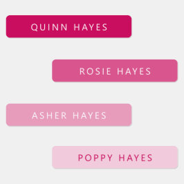 Pink Name Labels Etiketten