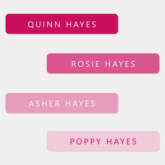 Pink Name Labels Etiketten (Gruppe)