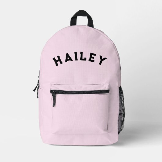 Pink Name School Backpack for Kids Bedruckter Rucksack (Vorderseite)