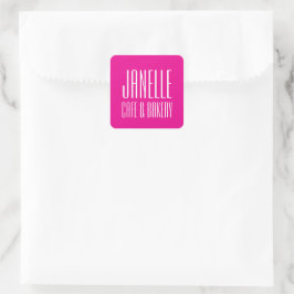 Pink Name Sticker, Personal und Unternehmen Quadratischer Aufkleber