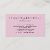 Pink Nanny Babysitter, Kinderarzt Visitenkarte (Rückseite)