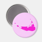 Pink Nantucket Island Magnet (Vorderseite/Rückseite)
