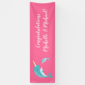 Pink Narwhal Baby Dusche Banner (Vertikal)