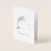 Pink Narwhal Baby Dusche Folienkarte (Vorderseite)