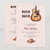 Pink Nash Bash Bachelorette Weekend  Einladung (Vorne/Hinten)